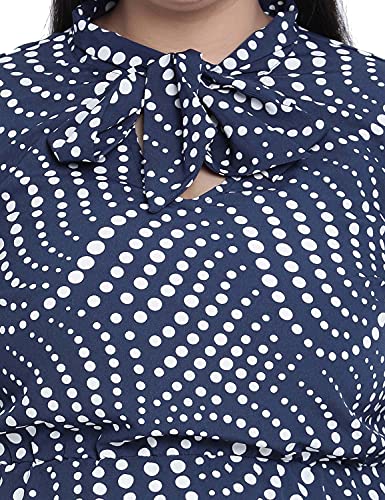Image of oxolloxo Plus Size Printed Tie Knot Dress