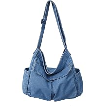 Denim Shoulder Bag Canvas Messenger Bag for Women Men Tote Bag Casual Retro Aesthetic Crossbody Bag Handbag