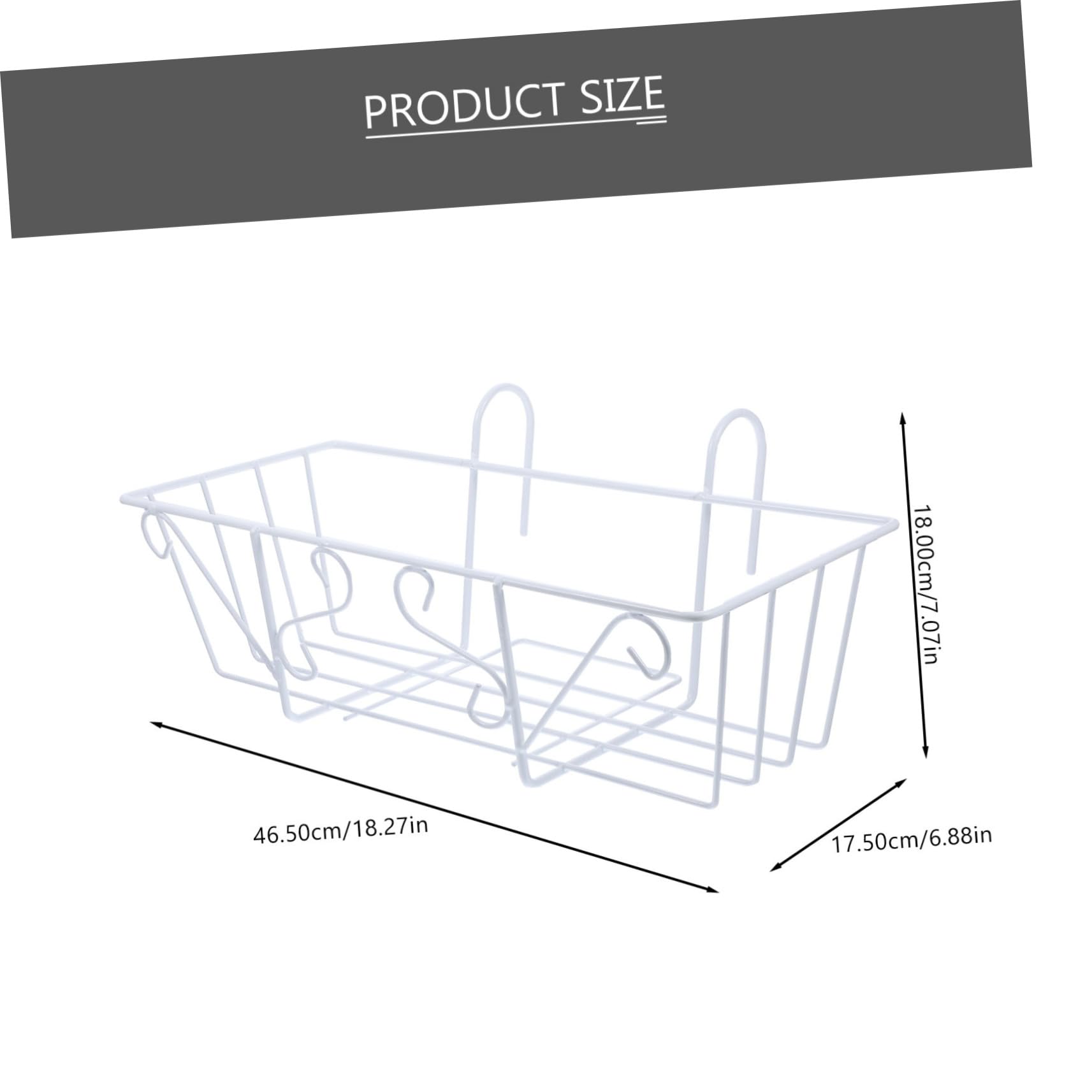 Gogogmee 1Pc Wrought Iron Flower Rack Sturdy Hanging Railing Planter Holder for Balcony Courtyard Garden Decor Durable Iron Art Design Easy to Use