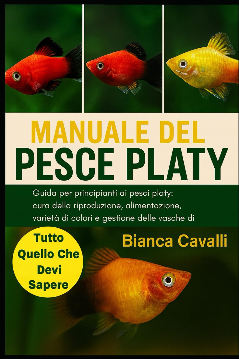 MANUALE DEL PESCE PLATY: Guida per principianti ai pesci platy: cura della riproduzione, alimentazione, riproduzione, varietà di colori e gestione delle vasche di comunità