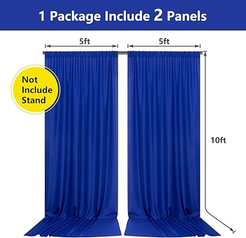 Miniatura 2 de Cortinas de fondo azul rey de 10 x 10 pies para fiestas, escenarios, bodas, ceremonias, cortinas de filtrado de luz, telón de fondo para fotografía