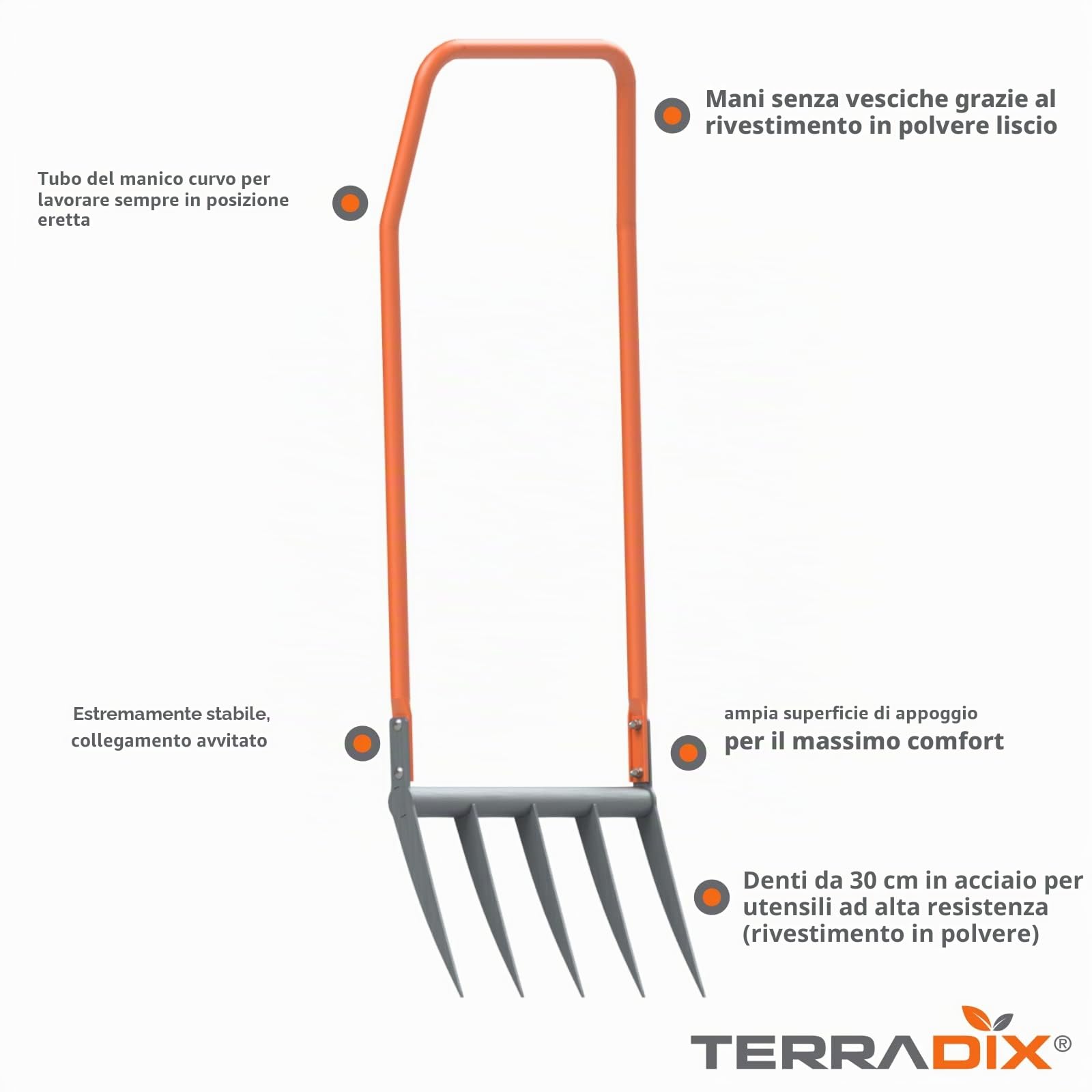 Forca vanga TERRADIX 5 x 300 - Larghezza di lavoro 50 cm- Lunghezza dei denti 30 cm