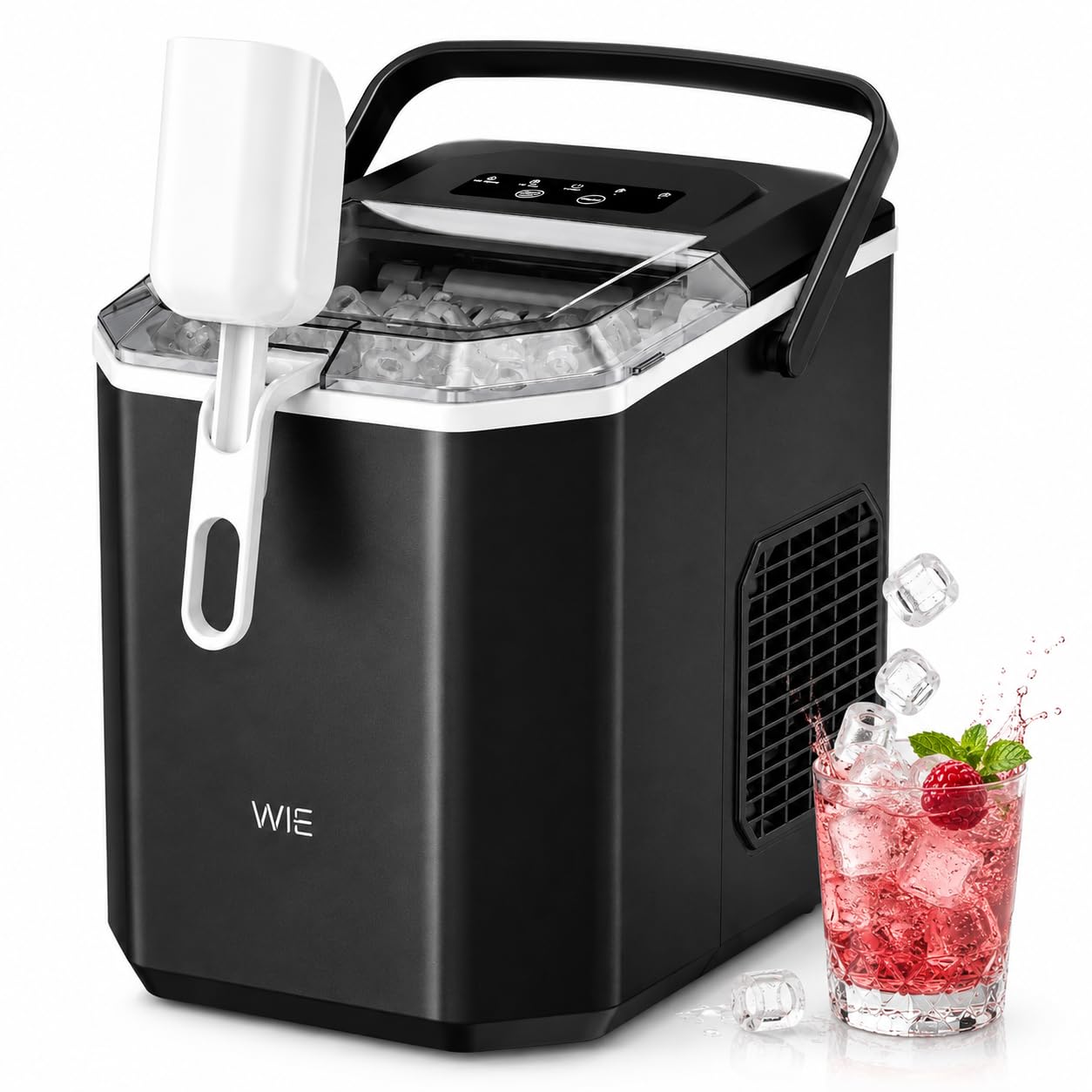 Amazon.co.jp: WIE 製氷機【ハンドル付き氷バスケット 高速製氷 自動