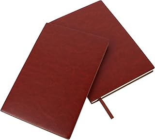 VILLFUL 2 Pçs Caderno Pautado Caderno De Papel Pautado Cadernos Bonitos Para Caderno De Couro Cadernos Para Meninas Cadernos De Notas De Couro Artigos De Papelaria Cor Sólida Revista De
