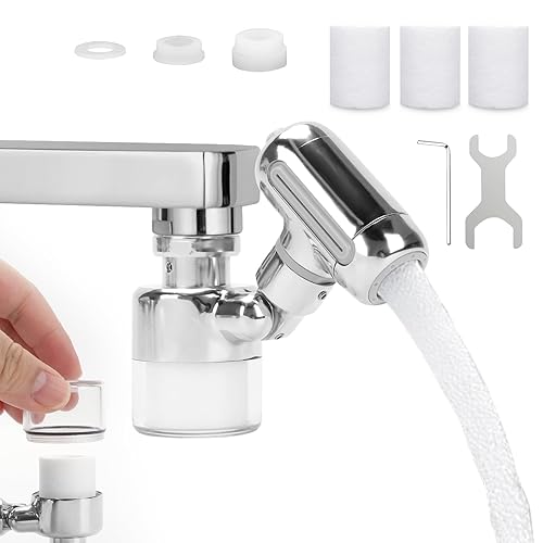Grifo de filtro de agua para fregadero, purificador de agua giratorio de 360, filtro de grifo de baño que elimina cloro, fluoruro de cloro, metales