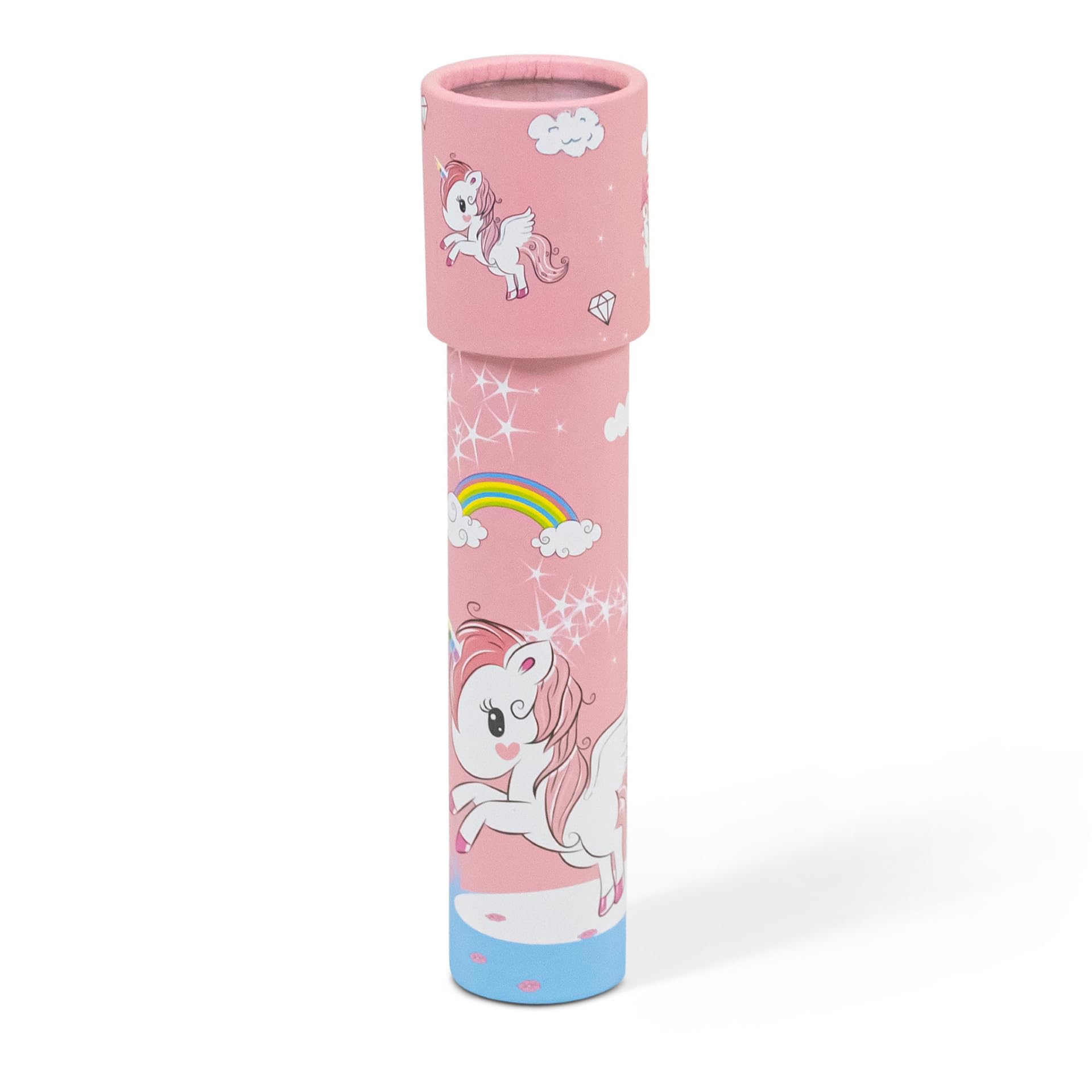 Kaleidoscope Pink or Purple Unicorn Rainbow Design Optical Toy, Rotating Cylinder with Magical Pattern, Kids Educational Sensory Toy, For Ages 3+
