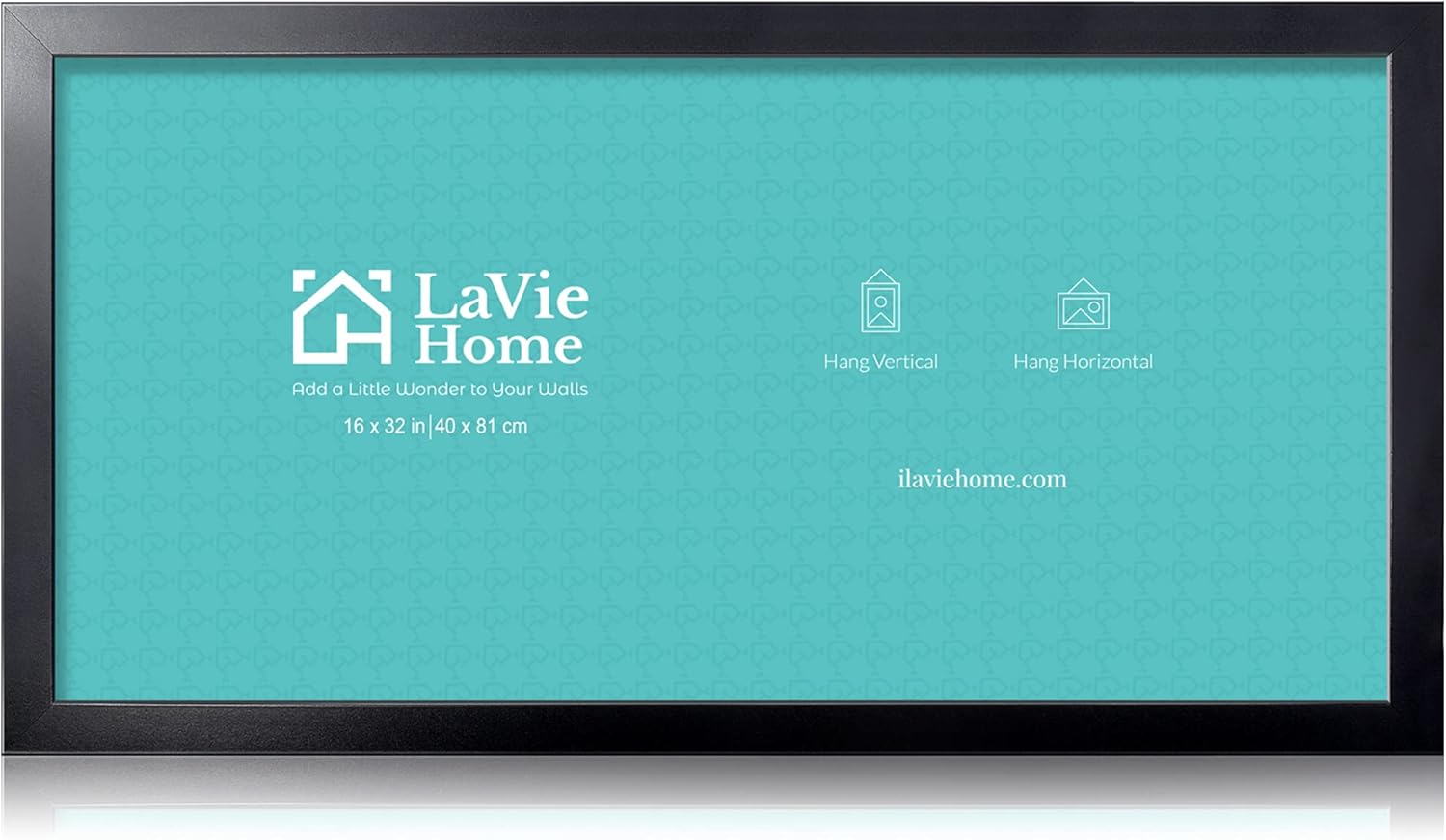 LaVie Home 16x32 Picture Frame Black, Panoramic Picture Frame for Wall Decoration, Classic Black Minimalist Style Suitable for Decorating Houses, Offices, Hotels（1 Pack） 16x32 Black