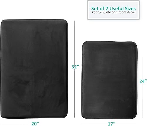 Miniatura 3 de Clara Clark tapete para baño, regadera o tina, de gomaespuma, negro, antiderrapante, Negro, S L