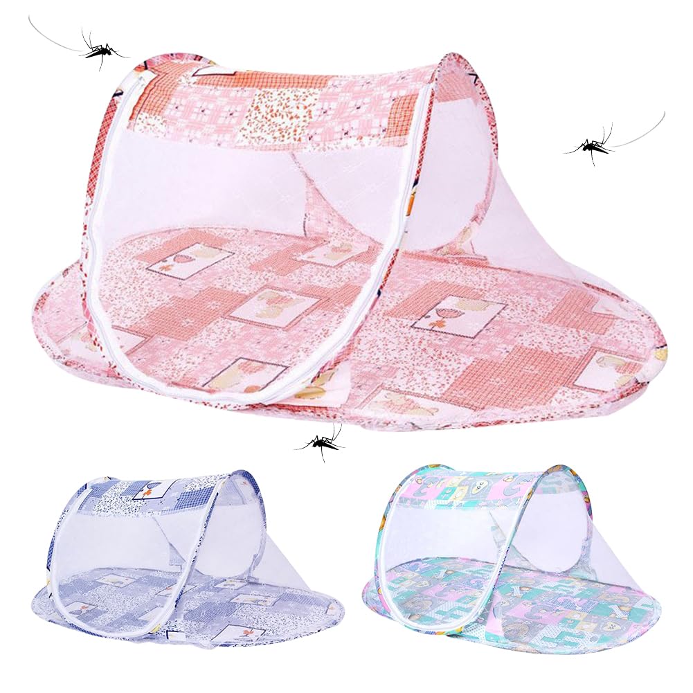 Hatfryf Orange Mosquito Net, Foldable Bed Mosquito Net, Portable Travel Mosquito Nets, Mosquitos Bed For Home, Dorm, Outdoor, Travel, Easy Access, Quick Installation, - C