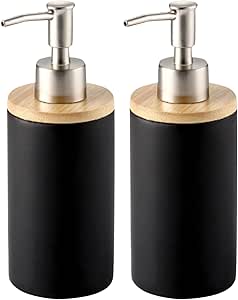 Dispensador De Jabón Líquido De Cerámica Con Bomba - 2 Piezas, Estilo Nórdico, Para Baño Y Cocina, Capacidad 400 Ml