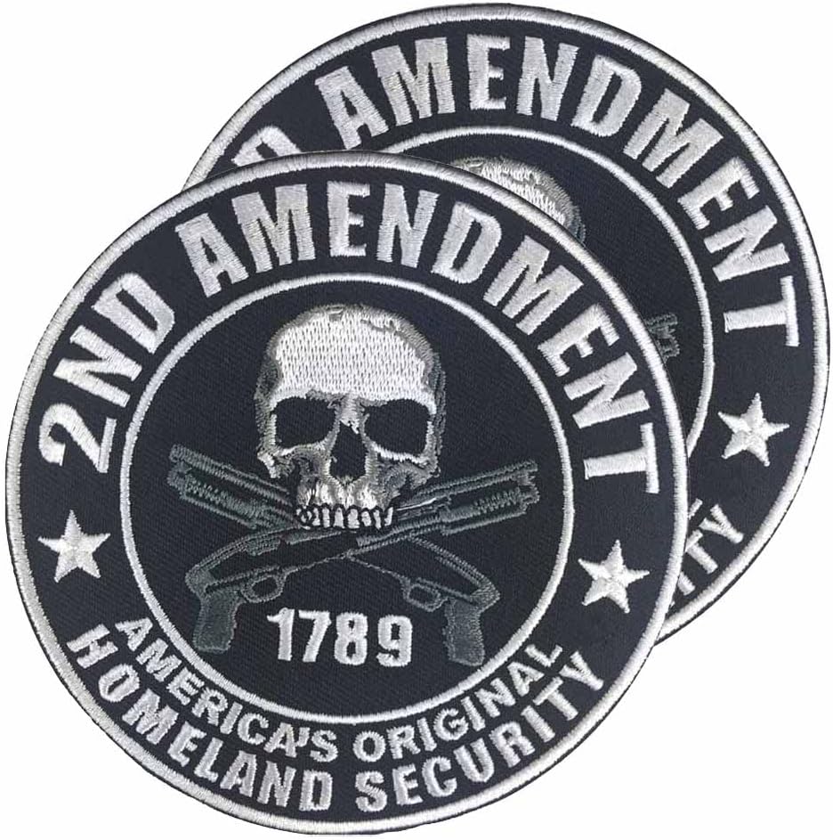 2nd Amendment Original Homeland Security Biker MC/RC Officer Title Rank Vest Patches President VP Rocker Rider Motorcycle Biker Patches Name Jacket Patches Appliqued Iron on/Sew on Embroidered Patches