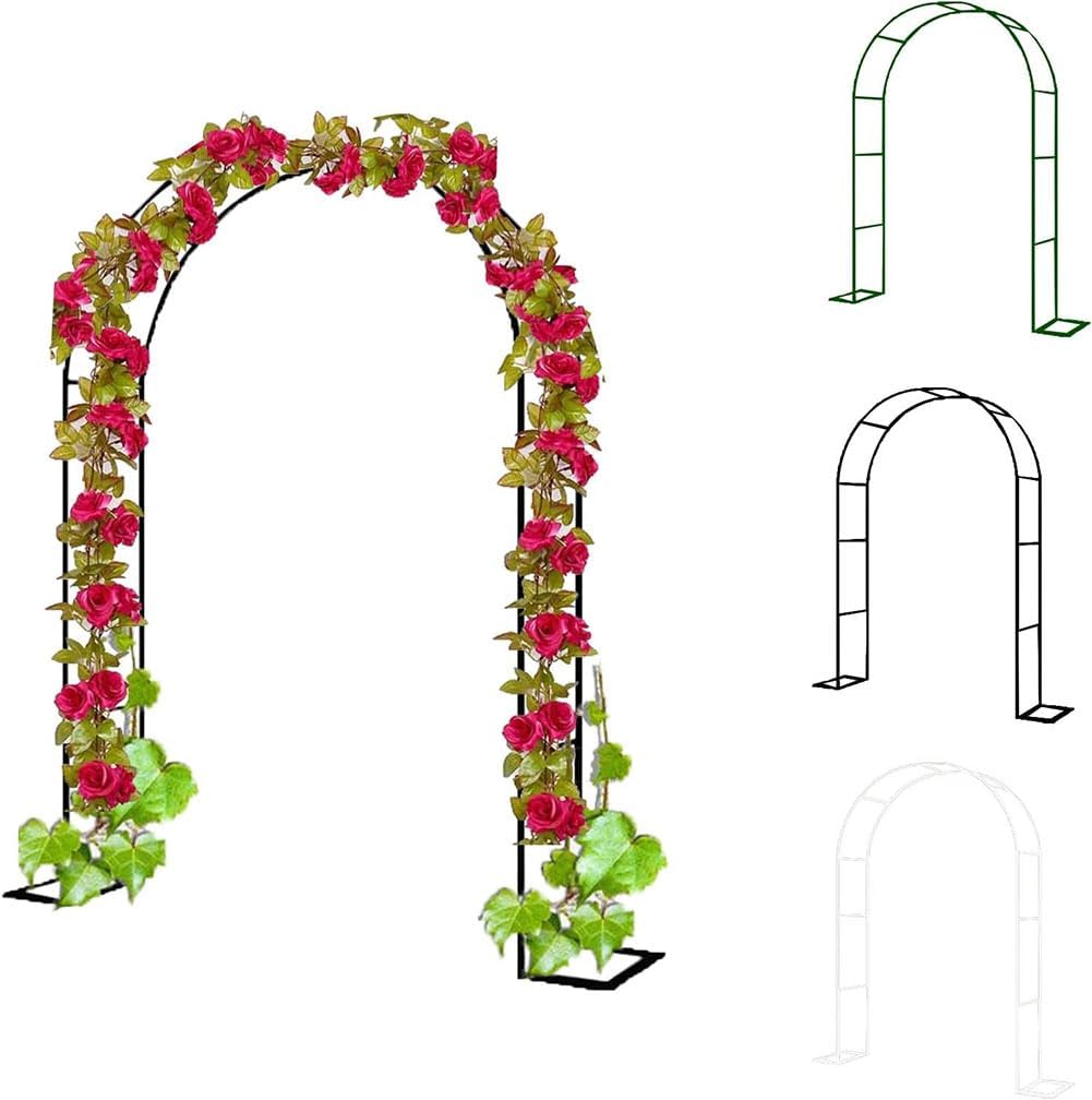 Garden Arbor Arch Steel Frame Weather Resistant Metal Archway for Climbing Plants, Free Standing Trellis Pergola 1.2M 1.4M 1.8M 2.4M 3M 3.5M Wide Garden Arch,Green,W1.4M*H2.3M