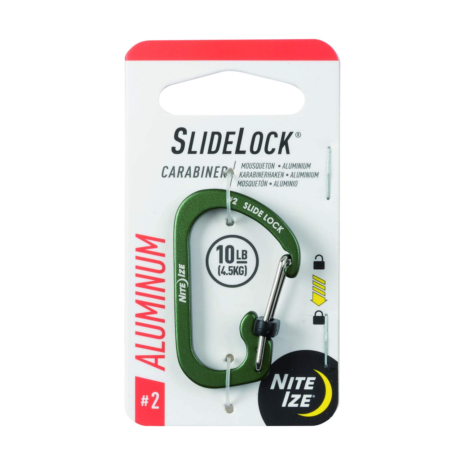 NITEIZE(ナイトアイズ) スライドロックアルミカラビナー#2 軽量 アルミ素材 (日本正規品) CSLA2-R6