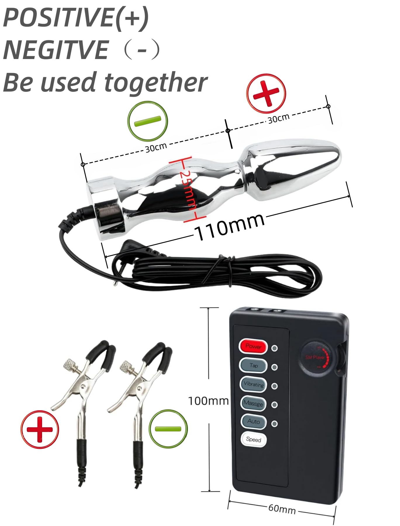 Électrostimulation Pinces À Tétons Electroshock Anal Plug Acier Inoxydable | Électrique Dilatateur Butt Plug SM Masturbateur Prostate Stimulant Homme Jouets Sexuels Electro-Stimulation Pince Teton