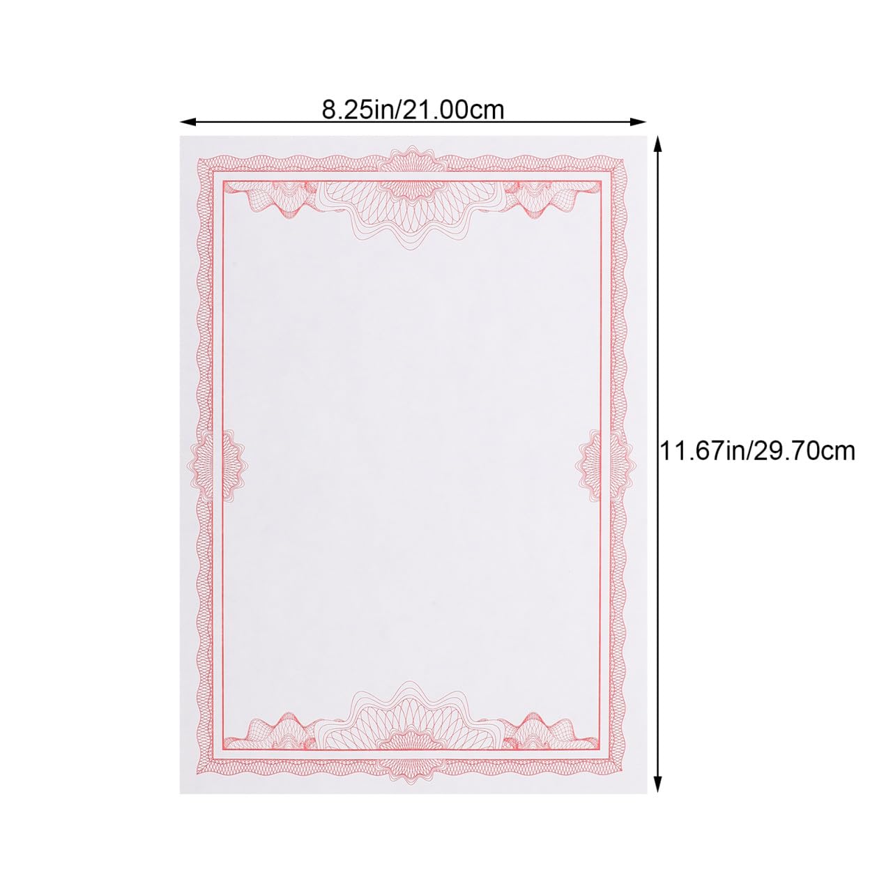 50 Hojas de Papel Rojo Imprimible para Certificados de Reconocimiento y Agradecimiento, Material Suave de 150g Adecuado para Uso en Oficina y Aula Escolar