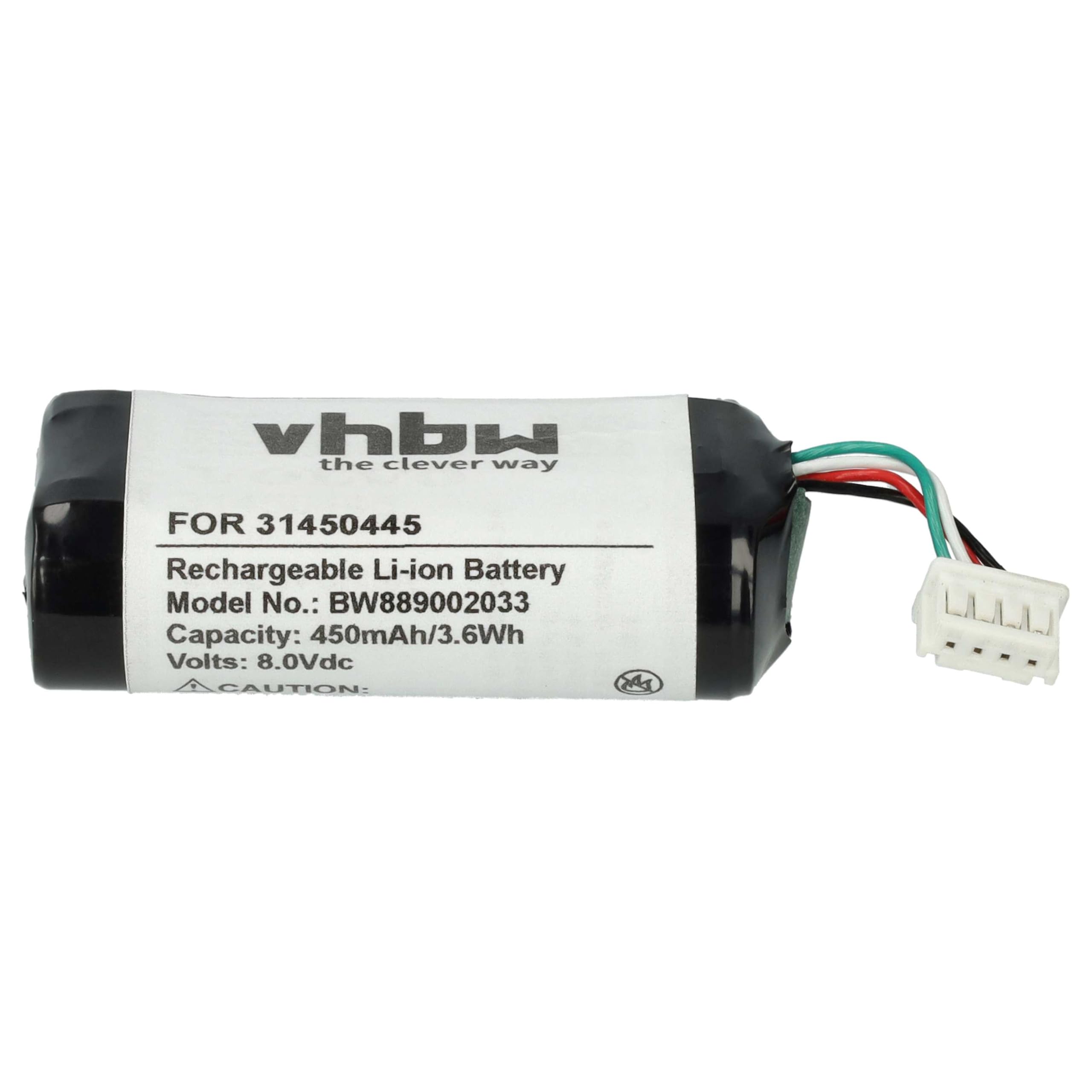 VHBW Ersatz für Volvo 31450445 für Li-Ion Akku, 450 mAh