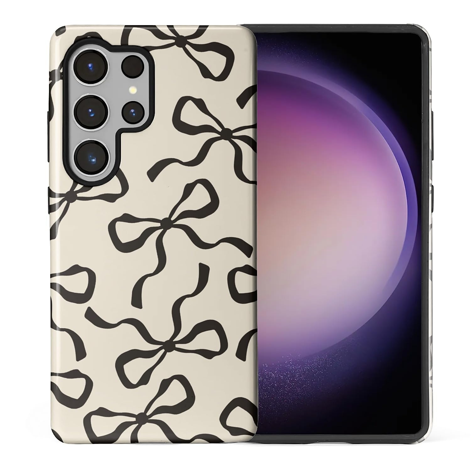 Coque Samsung S25 Ultra silicone rigide HL2 avec motif nœud noir - 6
