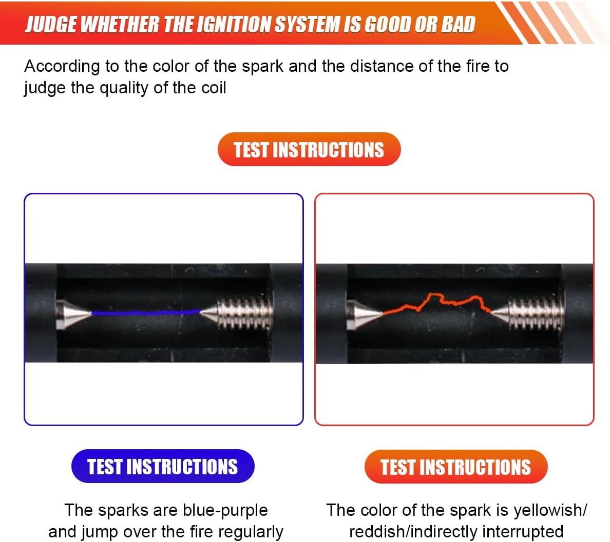 Car Spark Plug Tester Tool, Adjustable Spark Plug Diagnostic Tool with Cable, Automotive Ignition Coil Motor Tester Spark Detector Gauge, Auto Ignition System Tester for Car, Motorcycle, SUV