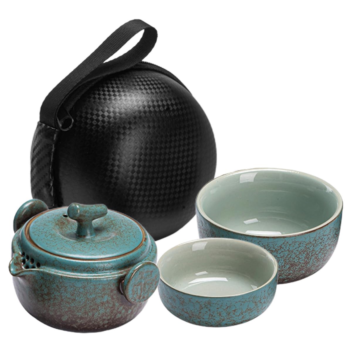 Juego de té japonés portátil de cerámica con taza individual para disfrutar en tus viajes