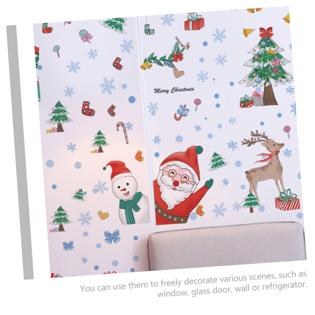 TOPBATHY Blätter Weihnachtsfensteraufkleber Santa Fenster Haftet Fensteraufkleber Für Weihnachten Weihnachtsdekoration Dekorationen De Santa Fenster Haften Wandtattoo Weihnachten Pvc