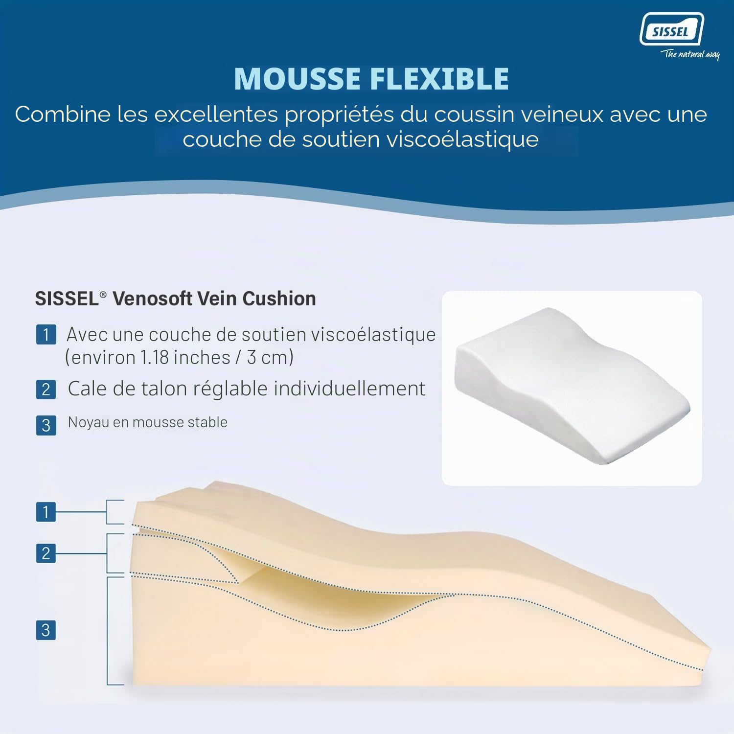 Sissel Coussin Relève Jambe Petite Taille Venesoft mixte adulte