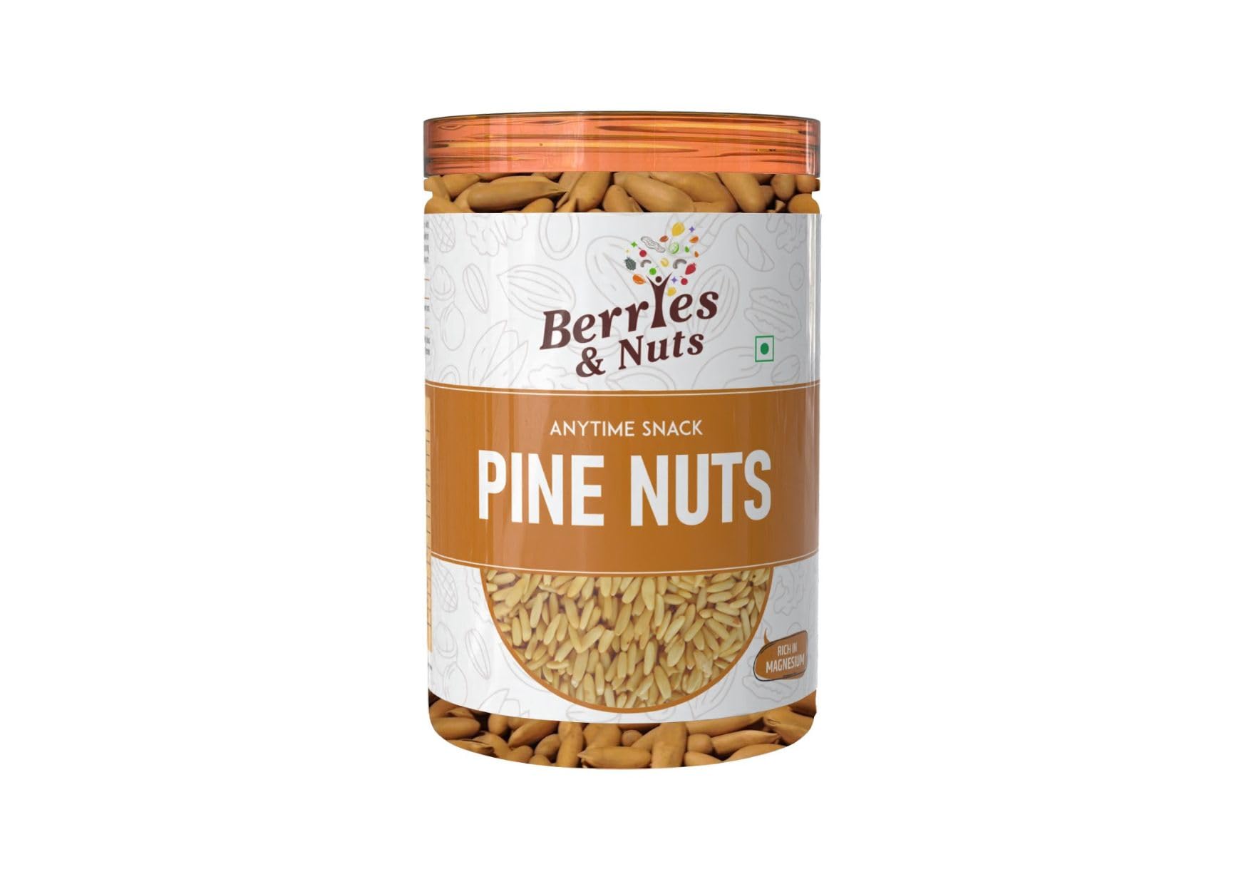 Berries And Nuts Premium Pine Nut Kernels | Chilgoza Magaz Giri, Giri Magaz | 200 Grams | 1 Bottle of 200 Grams