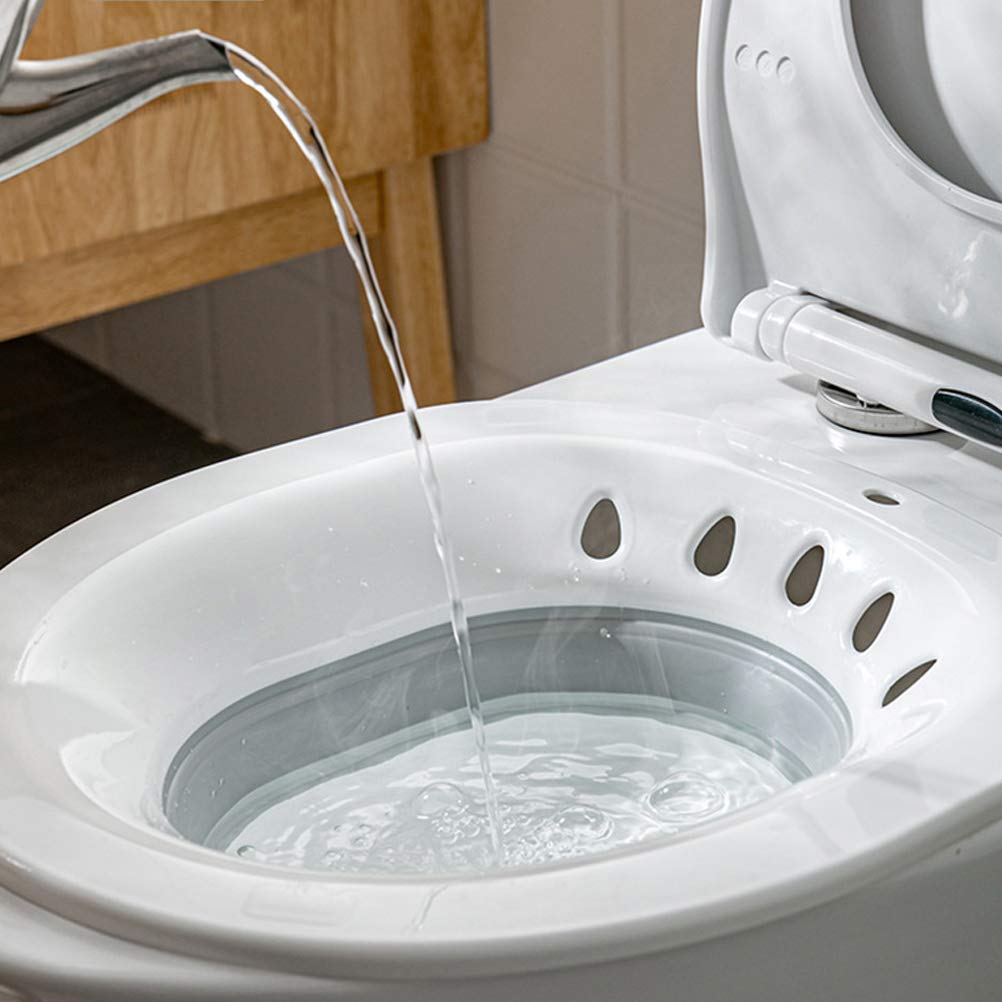 Bain de siège pliable pour toilette, siège de bain pour hémorroïdes, fissures anales, plaies post-partum, femmes enceintes, blanc, plastique