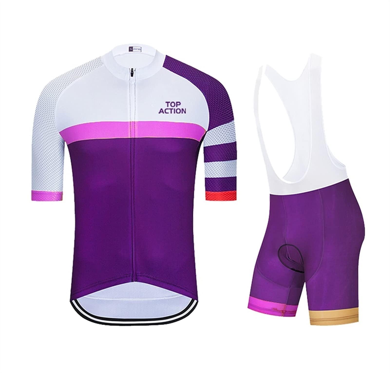 Męska odzież kolarska Męska Jazda na rowerze Jersey Zestaw Krótki Rękaw i Wyściełane 3D Jazda na rowerze Rower BIB Szorty □ Odzież rowerowa Drogowa Oddychająca/Wilgotność Męskie koszulki kolarskie(P