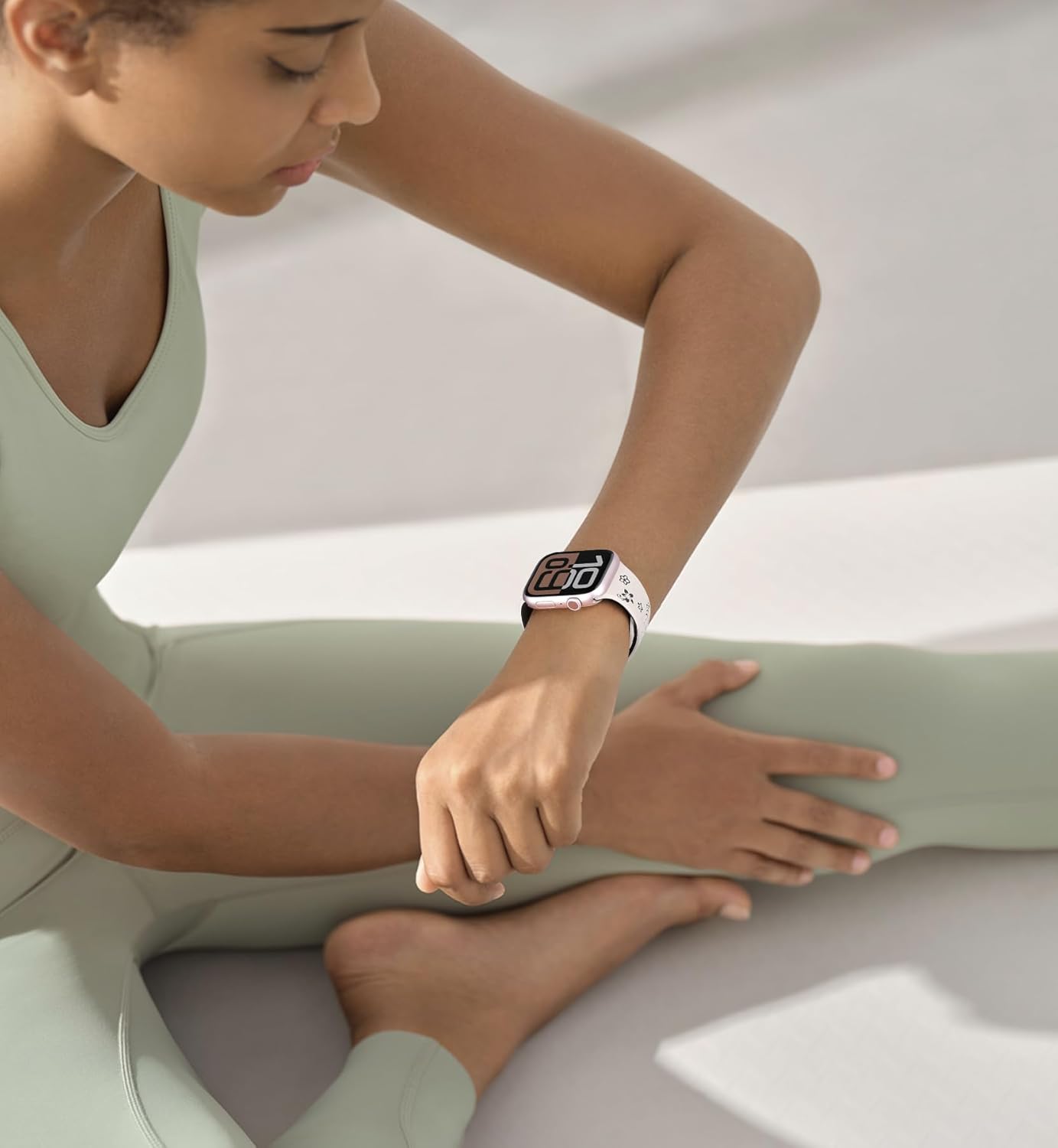 8 Pack Compatible with Apple Watch Ultra 3/2 Band 49mm 46mm 45mm 44mm 42mm Men Women,Engraved Flower Silicone+Sport Band+Milanese Loop+Braided Nylon for iWatch Ultra 3/2/1Series 11/10/9/8/7/6/SE/5/4/3 - Image 4