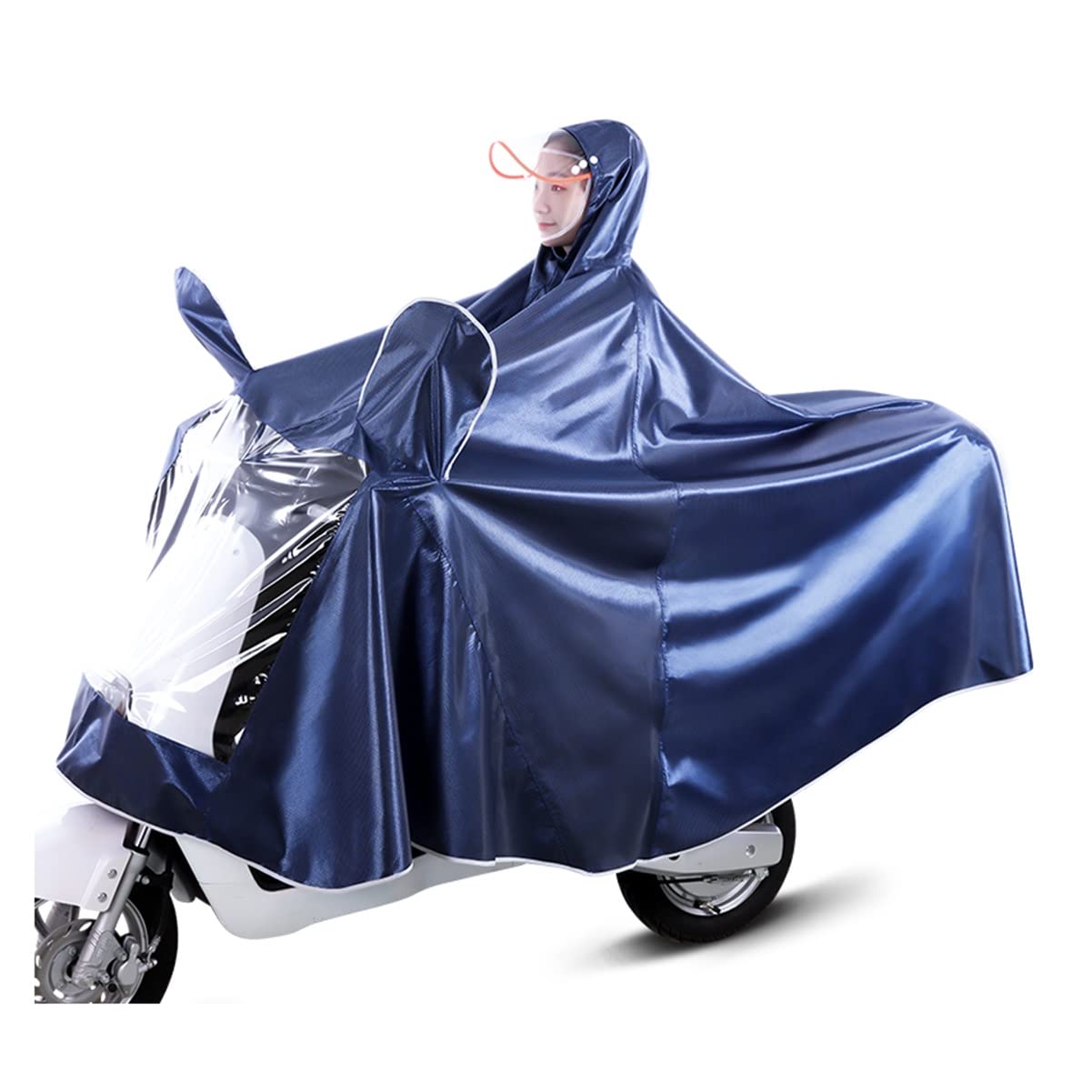 Oxford z kapturem przeciwdeszczowy na rower Ebike motocykl skuter mobilny, wiatroszczelny unisex do pojedynczego/podwójnego zastosowania, peleryna przeciwdeszczowa rowerowa