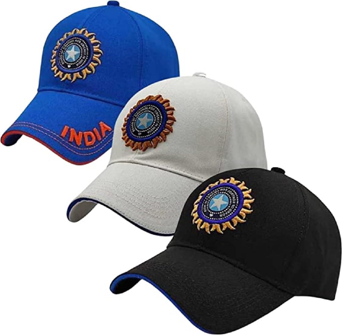 India Cricket Cap Original Quality Head Caps for Men Unisex Mens Cap Adjustable Buckle Caps Men Women for All Sports Cricket Cap