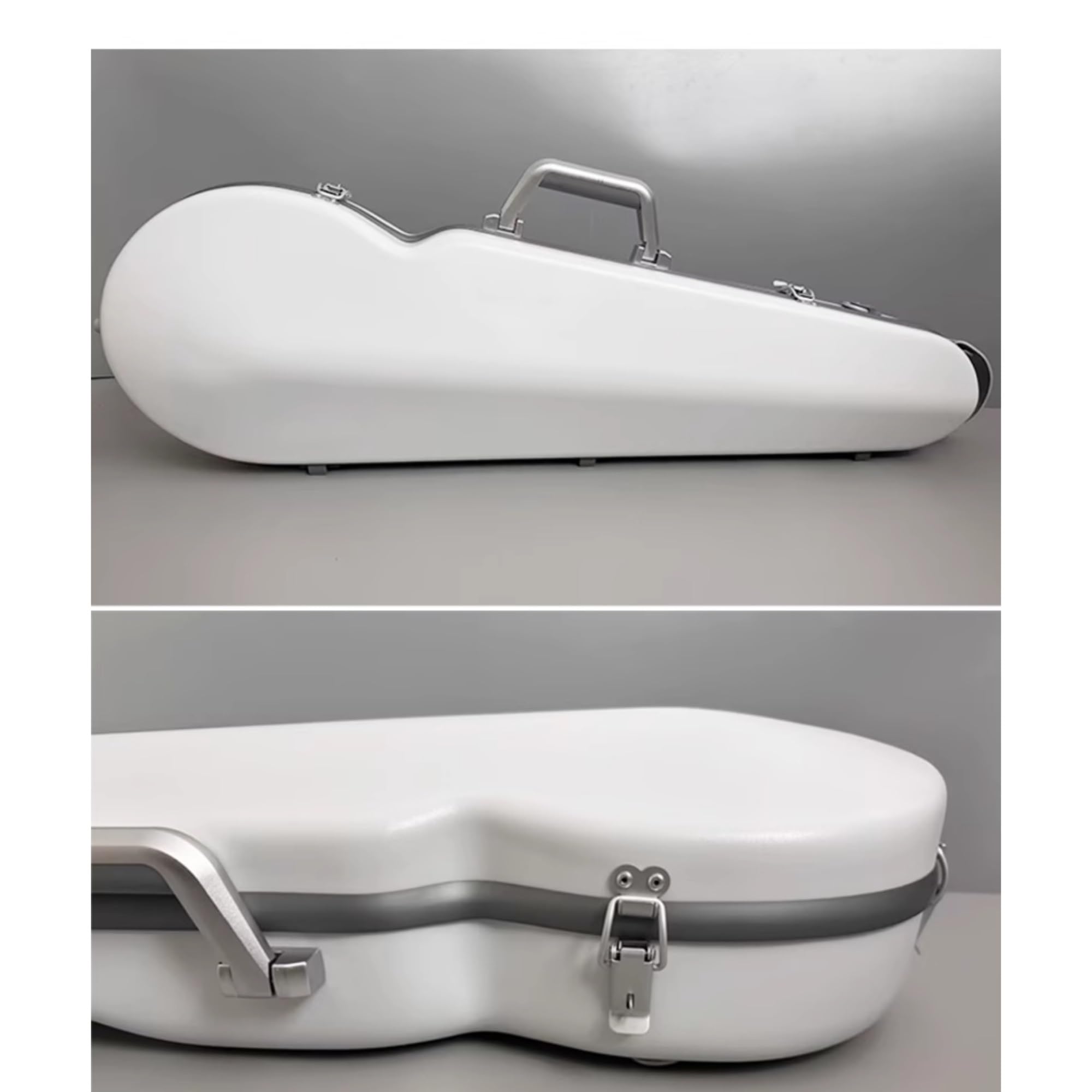 Custodia Per Violino Peso Netto 1,7kg Antigraffio E Resistente All'usura 3/4 4/4 Disponibile Con Chiusura A Combinazione Bordo Grigio Custodia professionale per violino(White)