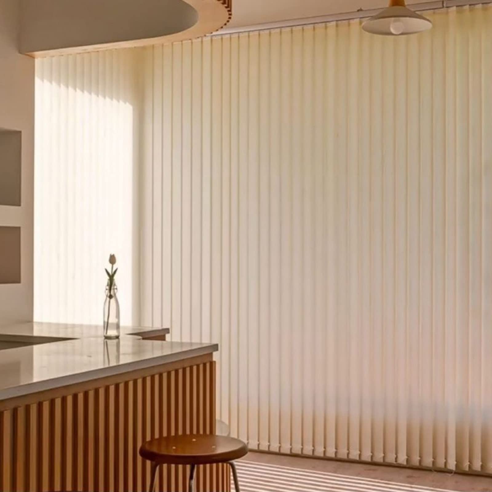 Tende Verticali a Lamelle 90mm,Tende per Finestre Oscuranti al 50%,Tende Veneziane in Tessuto di Poliestere,Lamelle di Controllo Luce per La Privacy,per Camere/Ufficio (W70xH200cm(28x79in))
