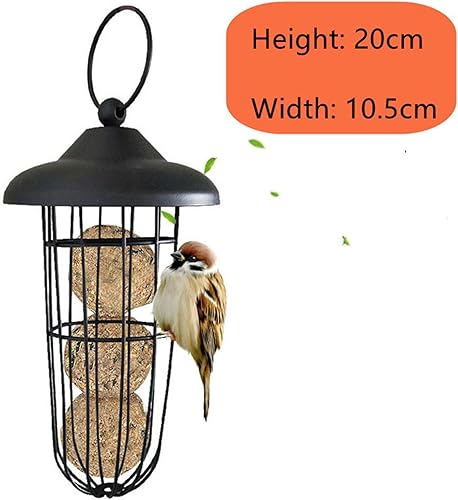 Miniatura 9 de Comedero para pájaros en sebo mejorado, a prueba de lluvia, para colgar al aire libre, para uso con pasteles de sebo, pasteles de semillas, pasteles