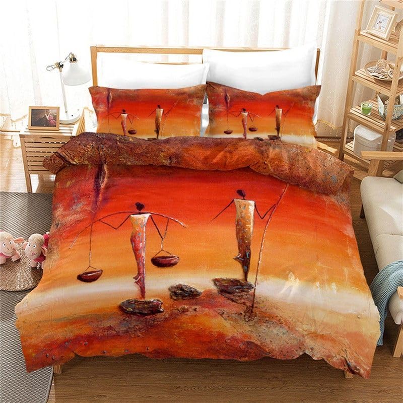 Decoration mariage originale avec cette housse de couette 240 x 260 orange mural