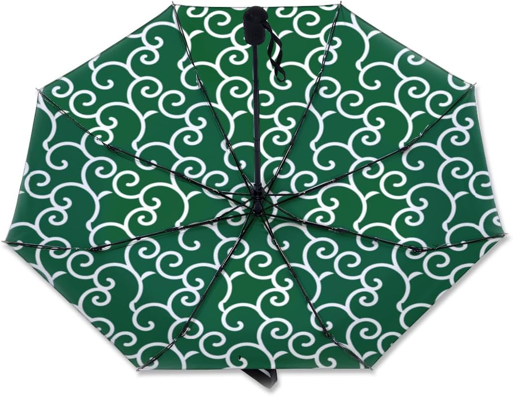 専用さま専用ページ 折りたたみ傘 和柄 緑 唐草模様 日傘 折り畳み傘 ワンタッチ自動開閉