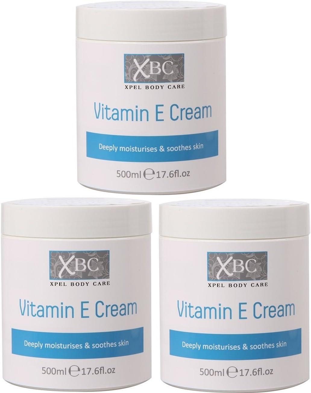 XBC Vitamin E Cream 500 ml Pack of 3 Beauty