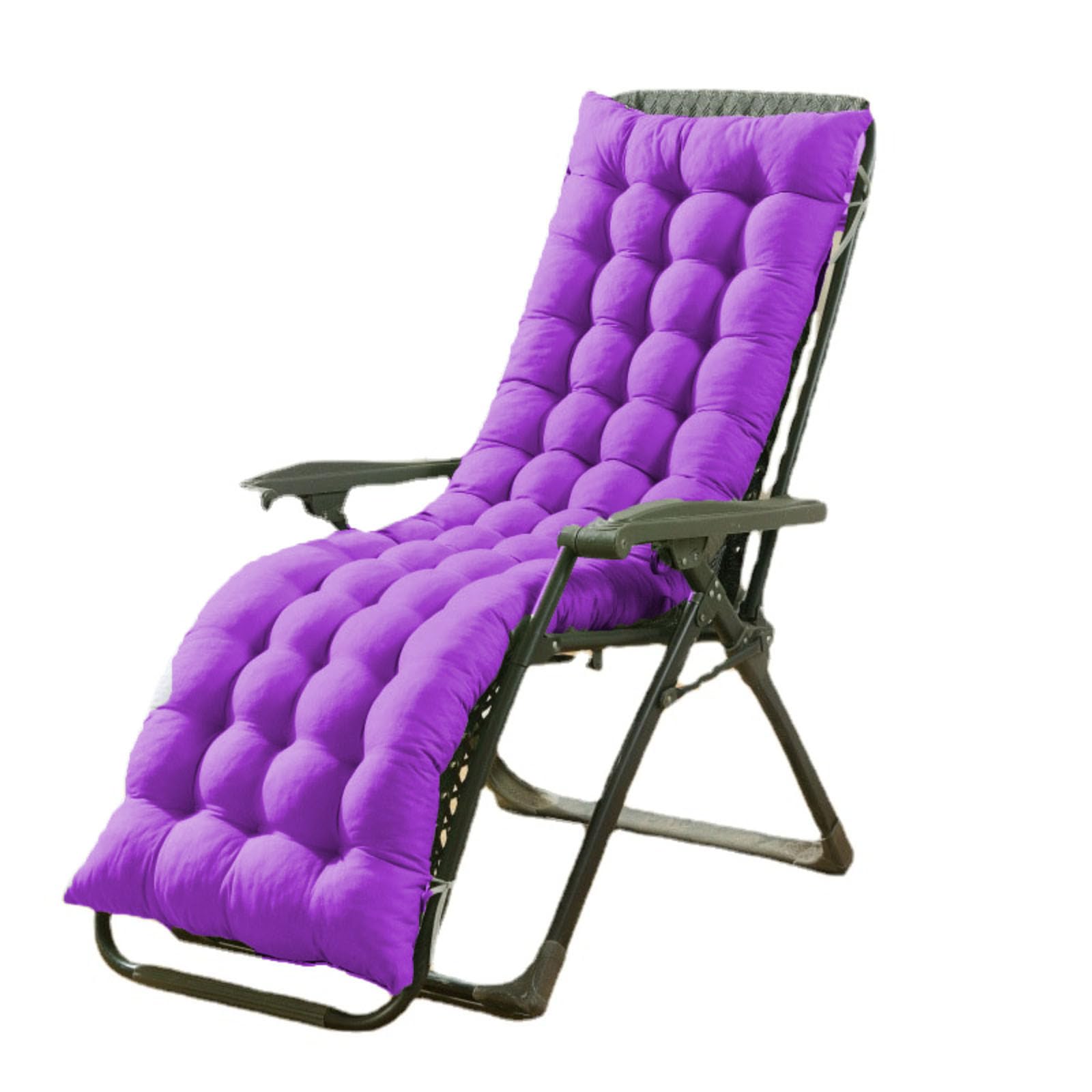 BangDon Thicken Garden Chair Cushion Sun Lounger Cushion Only Soft Lounge Chair Cushions with Anti-Slip Ties Seat Cover Pads for Garden Patio Chairs Tatami (Purple,140 * 45)