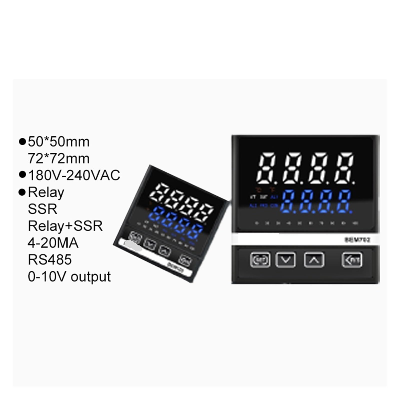 Controlador de temperatura PID BEM702-K320 PID V Pantalla digital Entrada universal 4-20 mA/RS485/0-10 V Salida Relé de estado sólido Alarma dual