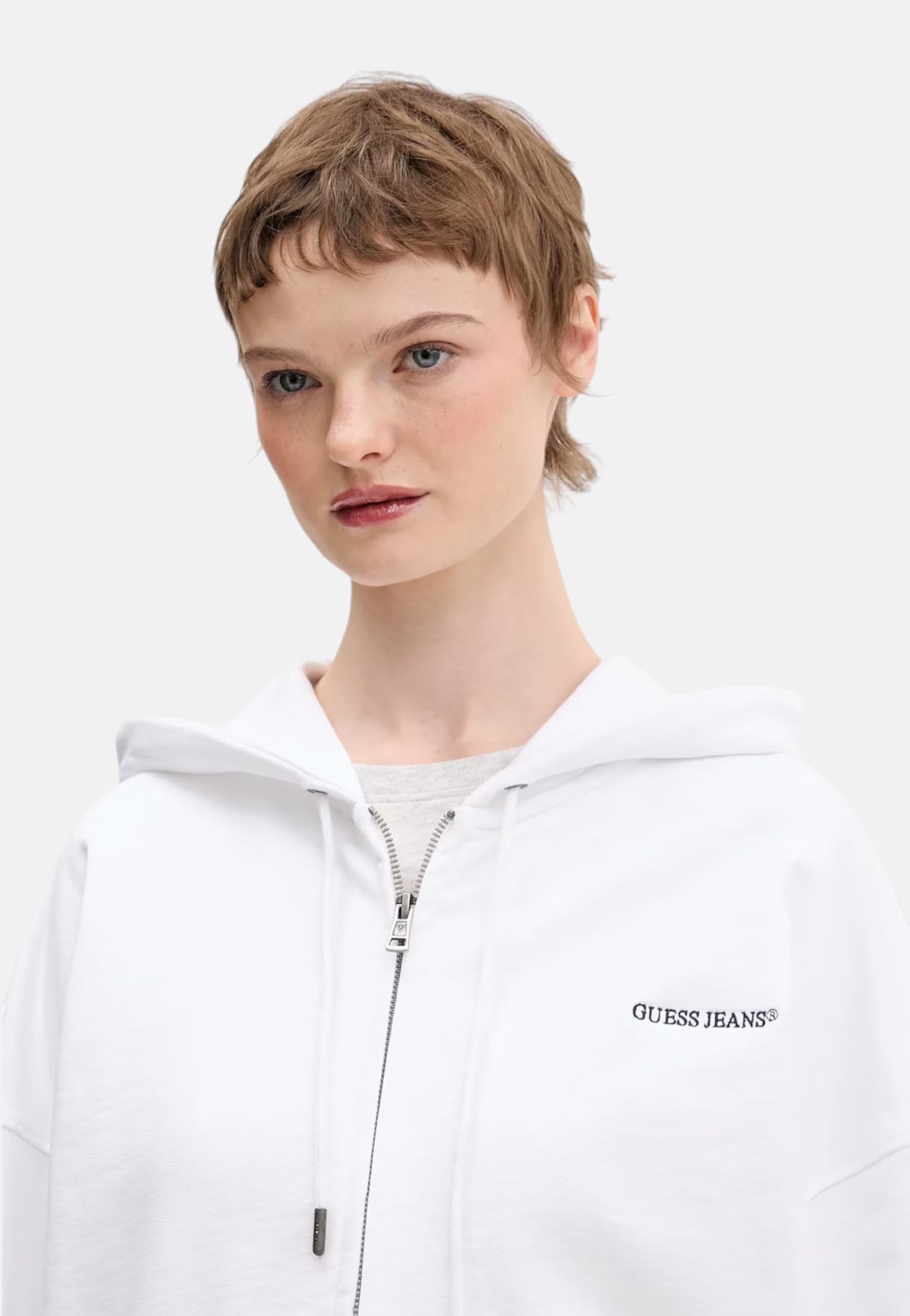 GUESS W6RQ32K68I4 Sweat zippé en coton pour femme