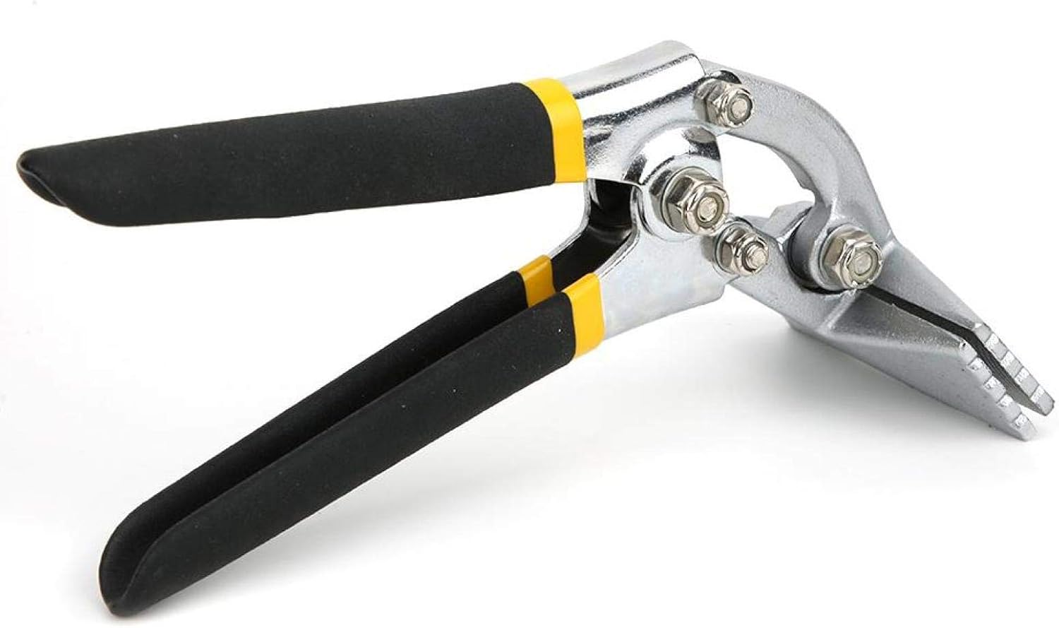 Sheet Metal Bender Straight/Curved Handle Hand Seamer for Metal Straight/Curved Jaw for Stainless Steel(Curved)
