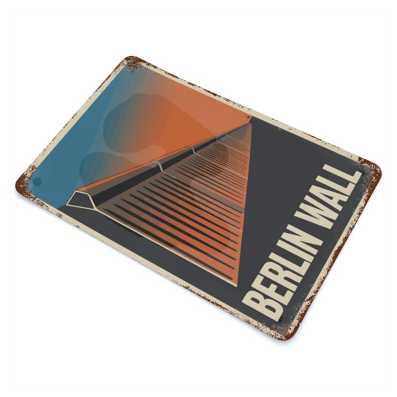 Berlin Wall Retro Metal Sign 11.8"x7.9", Ideal for Cafe, Home Bar And Lounge Decor