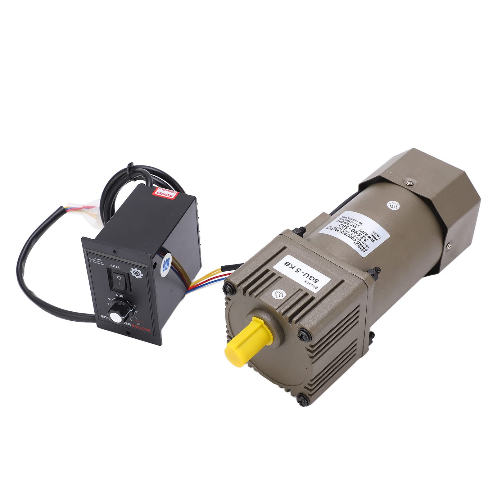 Motor de engranaje eléctrico, CA 220V 90W Velocidad ajustable de desaceleración del motor de engranaje asíncrono monofásico(5k)