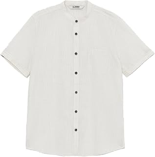 قميص مخطط بأكمام قصيرة وياقة للأولاد جراند داد من ال سي وايكيكي