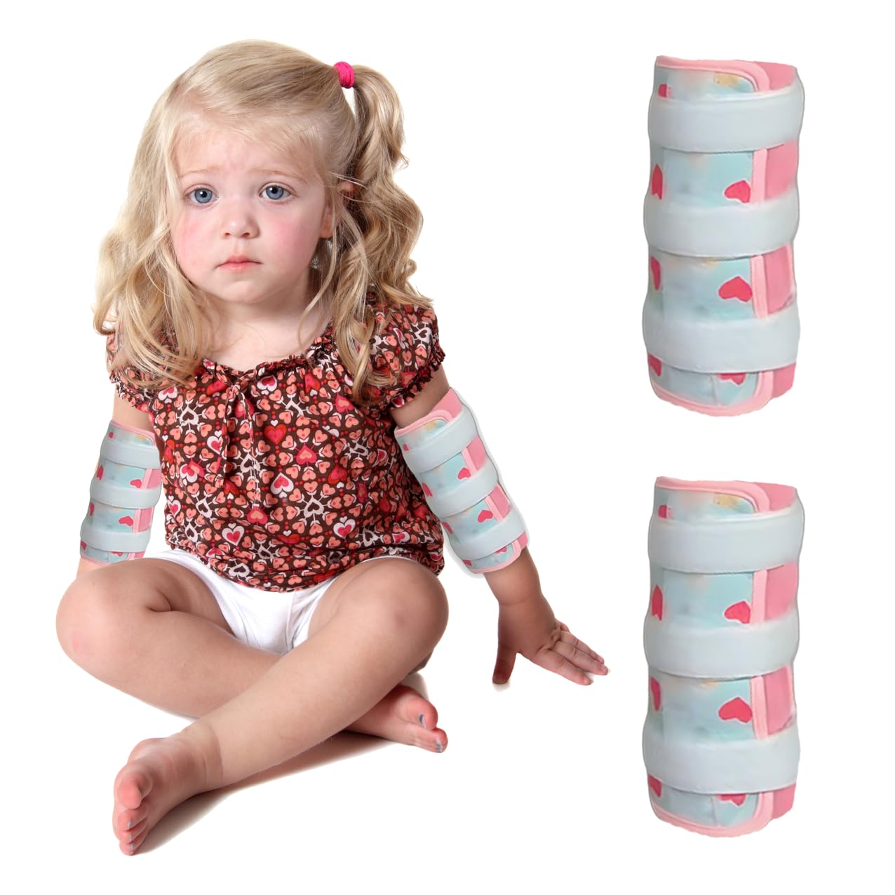 2 Pcs Thumb Sucking Deterrent, Pink Lamb Elbow Thumb Guard for Thumb Sucking, Nail Biting Treatment for Kids Prevention Anti Nose Picking for Boys Girls Finger Sucking Preven (Love)-image-29