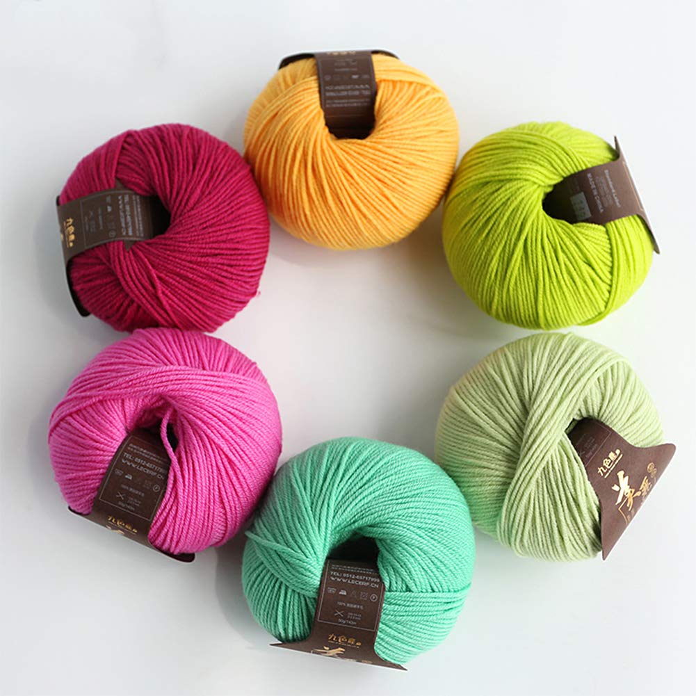 300G Merino Bolas de Lana para Tejer suéteres Crocheting Y Bufandas, Suave y cálido, 9 Colores Disponibles, Medio Grueso Hilo,06