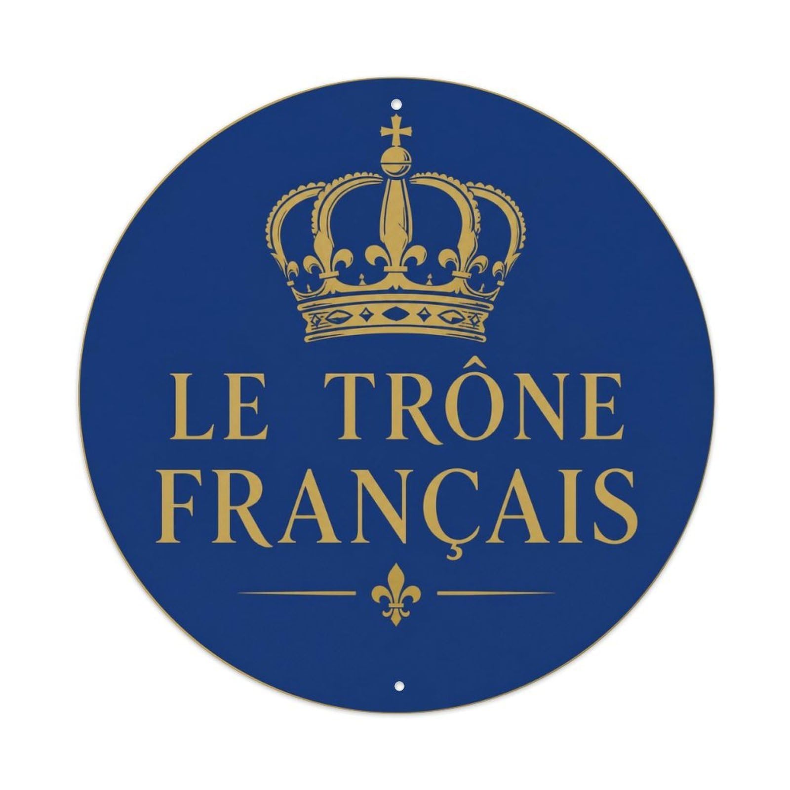 Olyhtr 8X8inch Classic Style Throne Francais Polite Warning French Classic Badge Metal Tin Sign