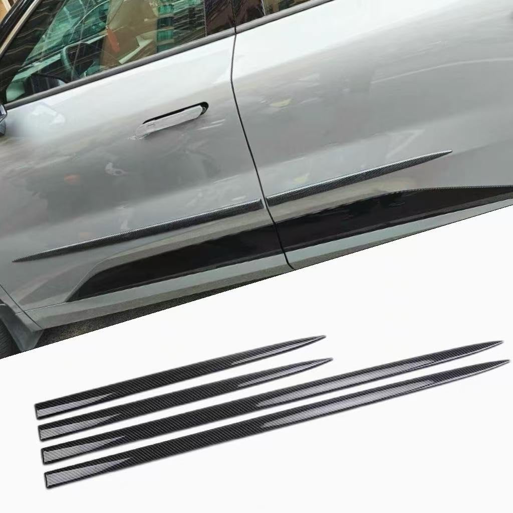 ONEMAJI 4 Pcs Car Door Edge Protectors for MG MGS5 EV 2025, Anti-Collision Strips Body Decorative Trim Suitable Side Guard Strips Auto Accessories,Carbon Fiber Texture