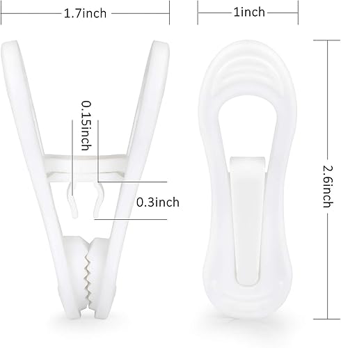 Miniatura 4 de Tinfol Clips de plástico blanco para colgar, paquete de 24 clips para colgar  Pinzas de dedo de agarre fuerte para perchas de ropa de plástico,
