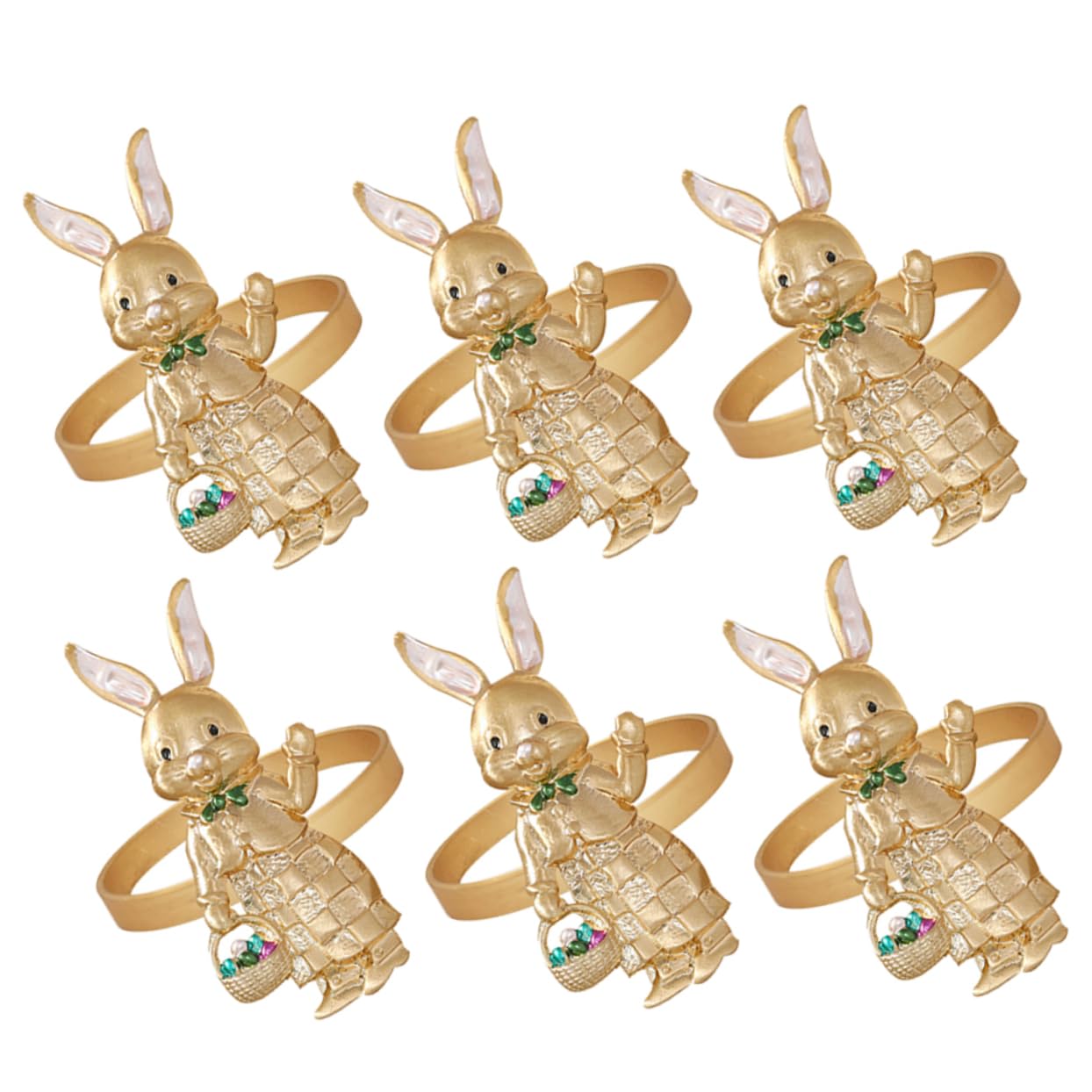 Alipis 2 Sätze Teiliges Osterkaninchen Niedliche Tierförmige Serviettenhalter Für Festliche Tischdekoration Für Ostern Hochzeiten Und Feiern 6 Stücke * 2
